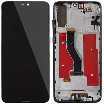 Huawei P20 Pro Grade C OLED -näyttö- ja digitoijakokoonpano + kehysosa (ilman logoa) - musta