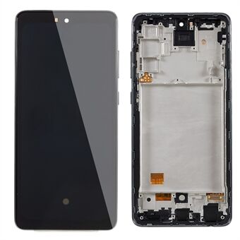 Samsung Galaxy A72 4G A725 Grade C OLED -näyttö ja digitoijakokoonpano + kehys (ilman logoa) - musta