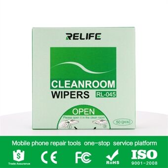 RELIFE RL-045 50 kpl / pussin vetotyyppi Antistaattinen pölytön liina puhelimen korjauspyyhkimien puhdistusaineeseen