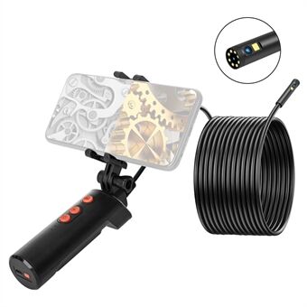 F280 5m kova lanka 1080P 8mm kaksilinssinen teollisuusendoskooppikamera Himmennettävä 9-LED WiFi vedenpitävä putken tarkastustyökalu