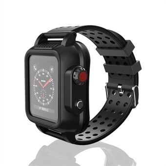 Vedenpitävä kotelo + hengittävä silikonikellohihna Apple Watch Series 3/2 38mm: lle