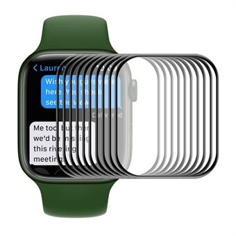 ENKAY 10 kpl / setti Täysi peittävä 3D Kaareva kuumataivuttava kirkas Scratch PET näytönsuojakalvo Apple Watch Series 7 41mm