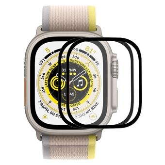 ENKAY HAT Prince 2kpl / sarja karkaistu lasi näytönsuoja Apple Watch Ultralle 49mm Scratch 9H HD näytönsuoja Täyspeittävä silkkipainattava näyttökalvo