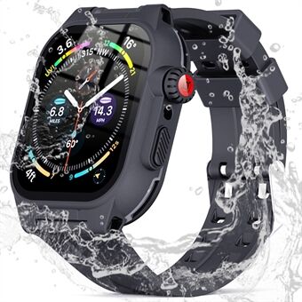 SHELLBOX Apple Watch Series 7 41mm IP68 vedenpitävälle kotelolle silikoni kellon rannekkeen Smart Watch suojan vaihtohihnalla