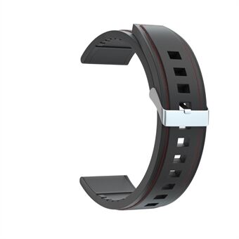 22 mm aito nahka päällystetty silikonikellohihna hopea solki Huawei Watch GT: lle