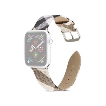 Geometrinen kuvio aitoa nahkaa sisältävä kellonvaihtohihna Apple Watch -sarjaan 1/2/3 42mm / Series 6 SE 5 4 44mm
