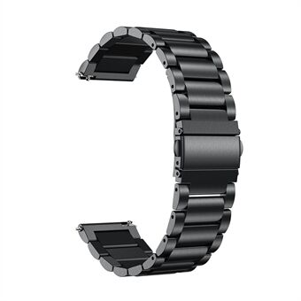 20mm ruostumattomasta Steel valmistettu kellon vaihtoranneke Huawei Watch GT 2 42mm / Nokia Withings Steel HR 40mm versio / Garmin Forerunner 245 Music / 245 / Garmin Venu / Polar Ignite 42mm versio - musta