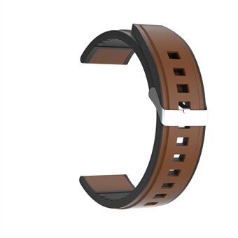 20 mm aitoa nahkaa + silikonihybridikellohihna hopea solki Huawei Watch GT 2: lle 42 mm