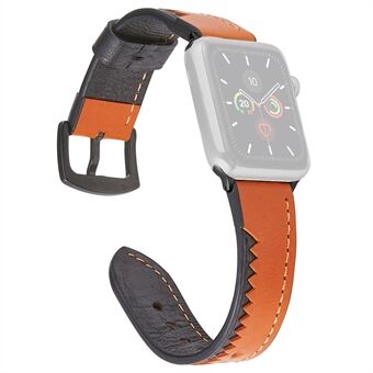 Aitoa nahkaa oleva krokotiilihampaiden tyyppinen ranneke Apple Watch Series 6 / SE / 5/4 40mm / Series 3/2/1 -kellolle 38mm