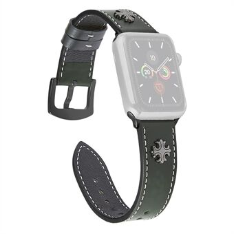 Aitoa nahkaa sisältävä kahden kynnen tyylinen kellohihna Apple Watch Series 6 / SE / 5/4 40mm / Series 3/2/1 -kellolle 38mm