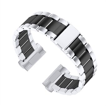 22,5 mm ruostumattomasta Steel rannehihna Fitbit Versa 3 / Fitbit Sense - hopea / musta / hopea