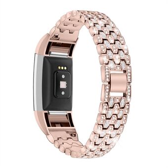 Tekojalokivi sisustus sinkkiseos Smart Watch Band Rem korvaaminen Fitbit Charge 2