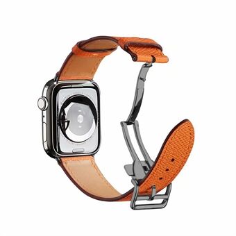 Taitettava solki aitoa nahkaa katsella Vaihda hihna [musta solki] Apple Watch SE / Series 6/5/4 40MM / Series 3/2/1 38mm