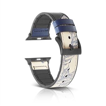 Väri PU-nahka + silikonikellohihna Apple Watch Watch -sarjaan 6/5/4 / SE 40mm, sarja 3/2/1 38mm
