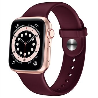Säännöllinen silikonikellohihnan vaihto Apple Watch 1/2 / 3 38mm / 4/5/6 / SE 40mm - Bordeaux punainen