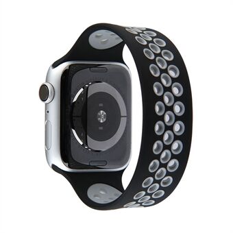 Kaksiväriset pyöreät reiät silikonista Smart kellohihna [Koko: S] Apple Watch -sarjaan 4/5/6 / SE 40mm / Apple Watch -sarja 1/2/3 38mm