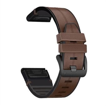 22 mm PU-nahkainen pinta + silikoni Smart Watch -hihna Garmin Watchille
