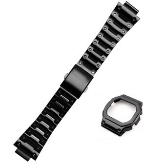 Ruostumattomasta Steel valmistettu kellon rannekkeen vaihto + kellon kansi Casio G-SHOCK GW-5000/5035 / DW5600 / GW-M5610