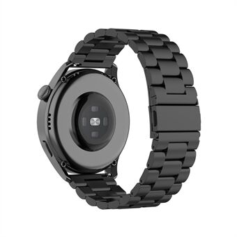 Korvaava 3 helmeä ruostumattomasta Steel valmistettu kellon ranneke 22 mm Huawei Watch 3 / Watch 3 Pro - musta