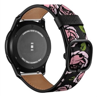22 mm aitoa nahkaa tyylikäs painettu kellon ranneke Samsung Gear S3 Classic/ S3 Frontier / Galaxy Watch 46 mm