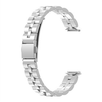 Ruostumattomasta Steel valmistettu kellon ranneke, 3 helmeä, tarkka leikkausprosessin vaihtorannekorun ranneke Fitbit Luxelle / Special Edition - hopea