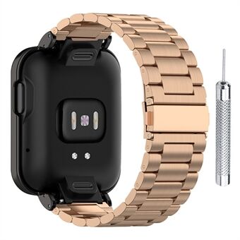 Vaihto 304 ruostumattomasta Steel kolmihelmeinen kellohihna kellokotelon suojalla + asennustyökalu Xiaomi Redmi -kellolle / Mi Watch Litelle