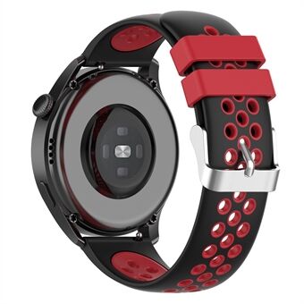 20 mm useita reikiä hengittävä kaksivärinen silikoni kellon ranneke Huawei Watch GT3 42mm / Samsung Galaxy Watch 42mm