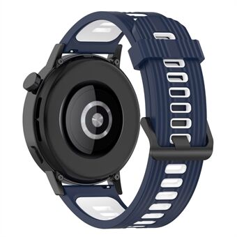 20mm Stripes Design Kaksivärinen silikonipehmeä kellon ranneke säädettävä rannehihna Huawei Watch GT3 42mm / Samsung Galaxy Watch4 40mm / 44mm