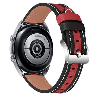 20 mm älykellon ranneke Samsung Galaxy Watch Active / Smart 44 mm / 40 mm tikkauslinjalla väriliitos Design lehmännahkainen nahkaranneke