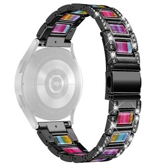 Huawei Watch GT 2 42mm / Watch 2 / Honor MagicWatch 2 42mm ruostumattomasta Steel valmistettu kellonauha tekojalokivikoristehartsirannehihna