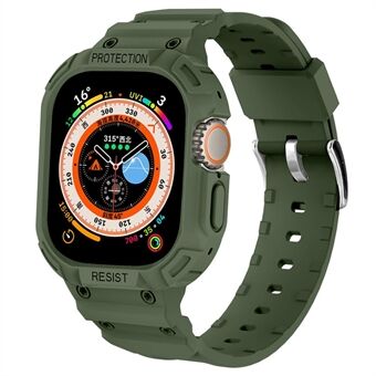 JSM Apple Watch Ultra 49mm kellon rannekkeelle, pehmeä TPU-vaihtohihna puskurin suojakotelolla