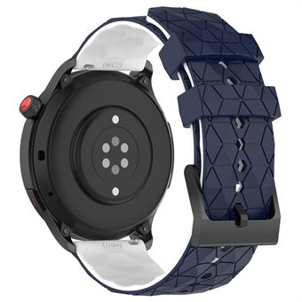 Silikoniset kellon rannekkeet Garmin Move Trendille, 20 mm:n kaksivärinen jalkapallokuvioinen urheiluhihna