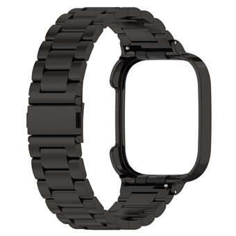 Xiaomi Redmi Watch 3 / Mi Watch Lite 3 rannehihnalle, 20 mm ruostumattomasta Steel valmistettu kelloranneke kellokotelolla - musta