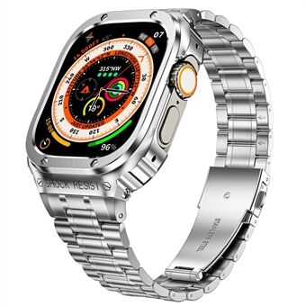 5 helmen metallirannekello Apple Watch Ultralle 49 mm integroitu kellon rannekkeen vaihto kotelolla