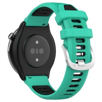22 mm:n kellon ranneke Garmin Forerunner 265 / Honor Watch GS 3i:lle, silikoniristikkoraita, kaksivärinen hihnan vaihto