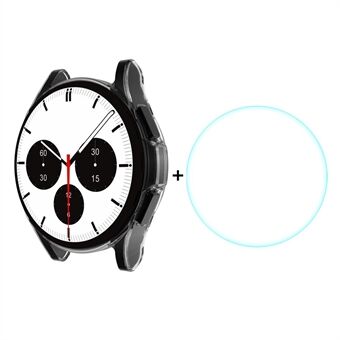 ENKAY kirkas TPU-kellokotelo 0,2 mm 2,15D 9H karkaistulla lasilla näytönsuojakalvolla Samsung Galaxy Watch4 Classic 42 mm:lle