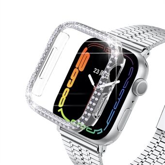 Shiny tekojalokivi Hard PC kirkas Edge reunasuoja Apple Watch Series 7 45 mm:lle