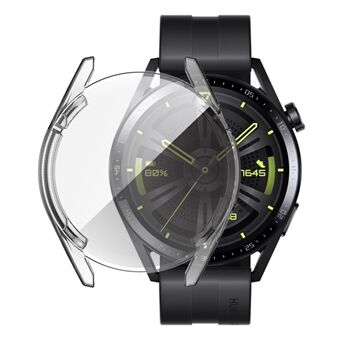Kirkas, täysin peittävä, pehmeä TPU-suojauskellokotelo Huawei Watch GT 3:lle 46 mm - läpinäkyvä valkoinen