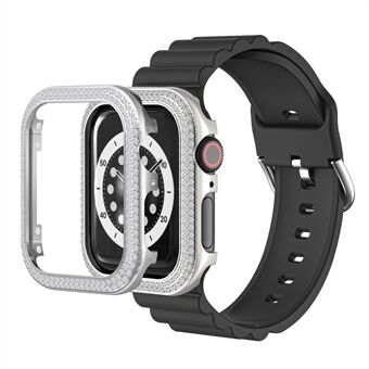 Sinkkiseos + tyylikäs tekojalokivikoristelukellon kotelo Apple Watch SE / Series 6/5/4 40mm - hopea