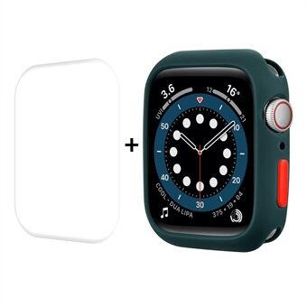 ENKAY-painikesuojus Pehmeä TPU-kellokotelo ja kaareva täysikokoinen PET-näytönsuoja Apple Watch Series 7:lle 41mm