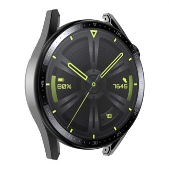 ENKAY for Huawei Watch GT 3 46mm 9H karkaistu lasi näytönsuoja Scale Design Galvanoitu kova PC-kellon suojakotelo
