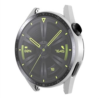 ENKAY for Huawei Watch GT 3 46mm matta kumitettu kova PC-kellokotelo, jossa vaaka + 9H karkaistu lasi näytönsuoja
