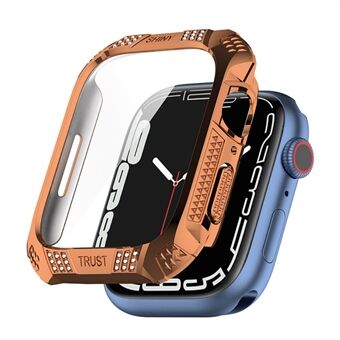 Apple Watch Series 7 41 mm:n galvanoituun PC Watchin suojakuoreen tekojalokivikoristeella + karkaistu lasi näytönsuoja