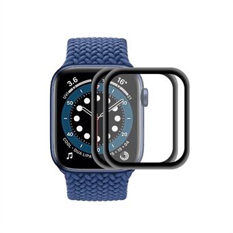 HAT Prince 2kpl / setti Edge 9H täysin peittävä 3D alumiiniseosreuna karkaistu lasi näytönsuoja Apple Watch Series 6/5/4 / SE 44mm