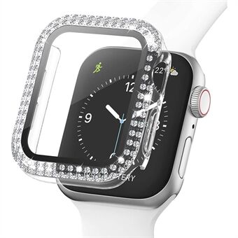 Shiny tekojalokiviä suojaava kellokotelon kansi karkaistulla lasikalvolla Apple Watch Series 3/2/1 38mm