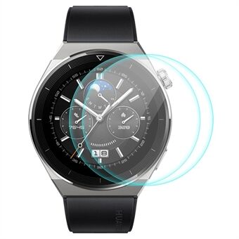 ENKAY 2kpl / sarja Huawei Watch GT 3 Pro 46mm korkea alumiininen silikonilasi räjähdyssuojakalvo 0,2mm 9H HD karkaistu lasi näytönsuoja