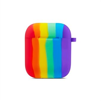 Rainbow-tyylinen silikonisuojakotelo Apple AirPod -laitteille, joissa on langaton latauskotelo (2019) / AirPodit, joissa on latauskotelo (2019) / (2016)