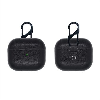 PU-nahkapäällysteinen PC-kuulokekotelo Bluetooth-kuulokkeiden suojakuori ripustuskoukulla Apple AirPods 3:lle