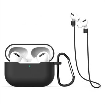 3 kpl / sarja Apple AirPods Pro 2 kannettavalle suojakotelosarjalle kuulokkeet, pehmeä silikonisuojasarja avaimenperällä / katoamattomalla niskahihnalla