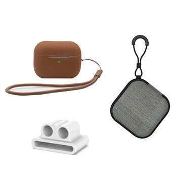 Apple AirPods Pro 2:n silikonikotelolle Bluetooth-kuulokkeiden putoamisen estävä suojus + käsihihna + kellon rannekkeen kuulokepidike + säilytyslaatikko